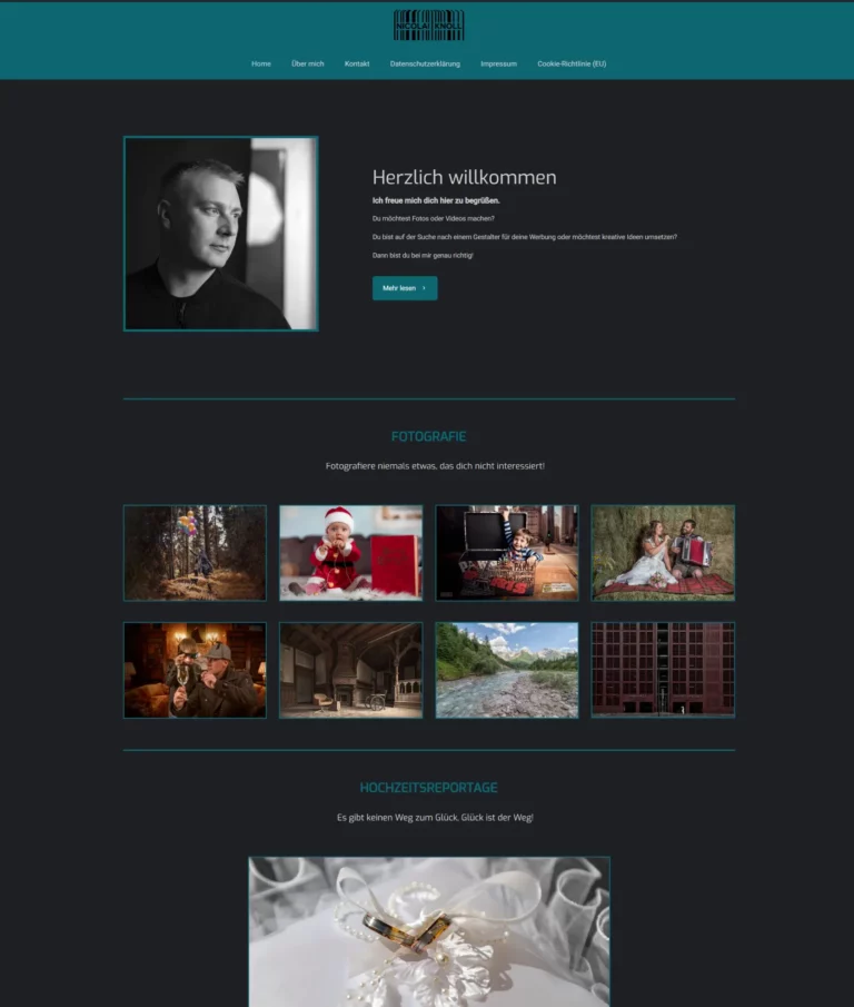 Alte Website von Nicolai Knoll Fotografie vor dem Relaunch