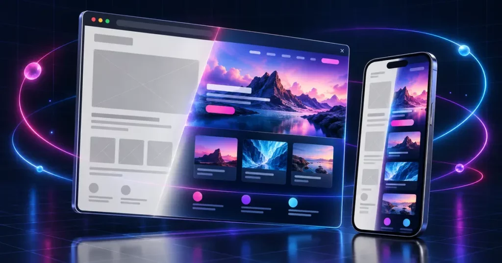 Responsives Website-Design auf Browserfenster und Smartphone – WordPress Webdesign von RocketSEO
